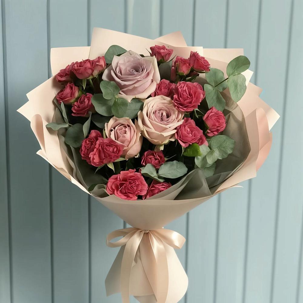 Букет цветов из: Гвоздики и Розы в Залесный Казань