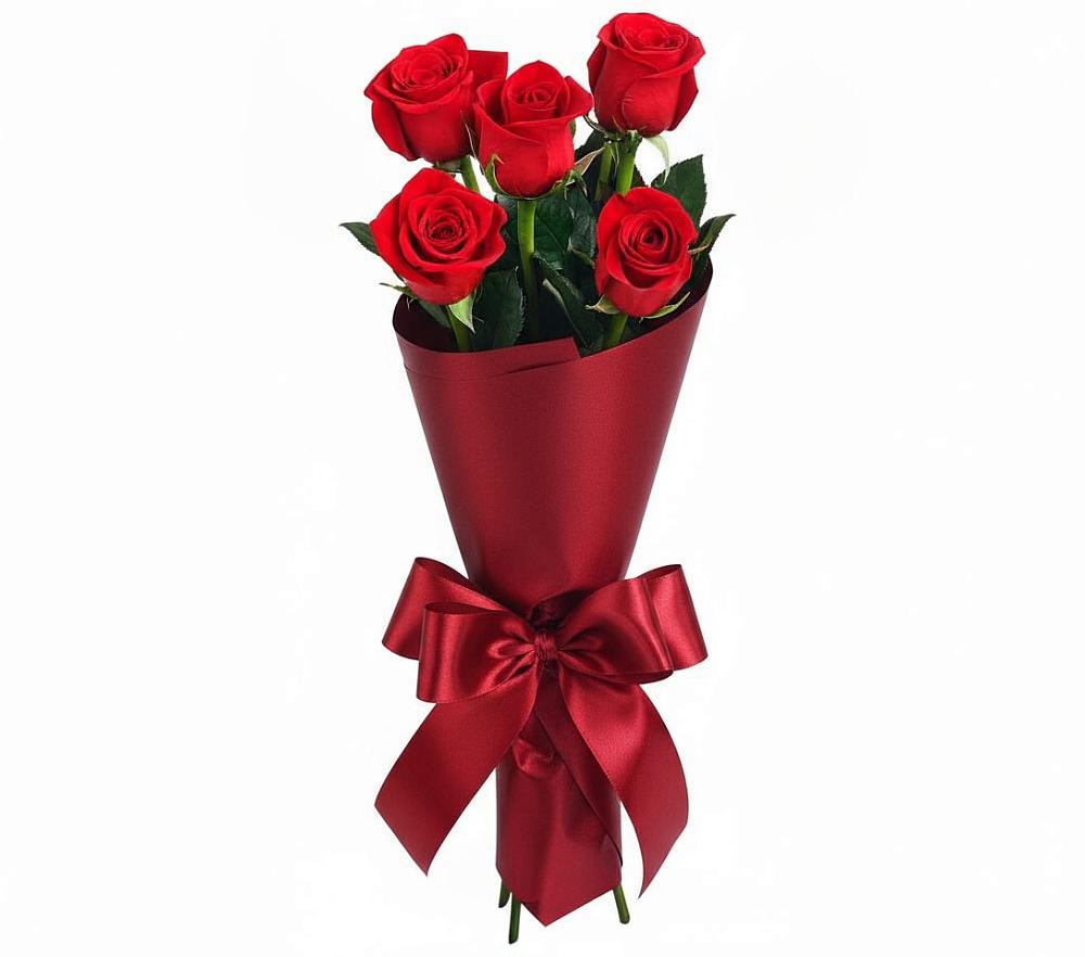 Букет 5 Красных роз Эдлесс Лав в Залесный Казань