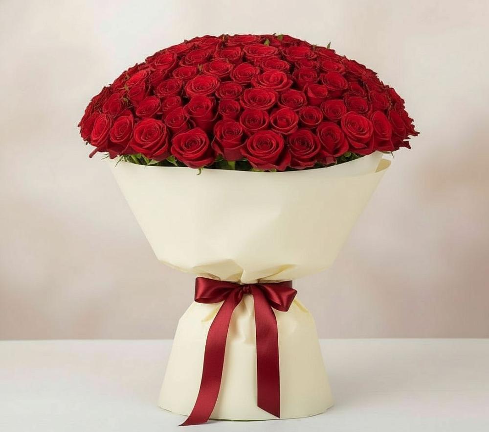 Букет 101 Красная роза Милано в Залесный Казань