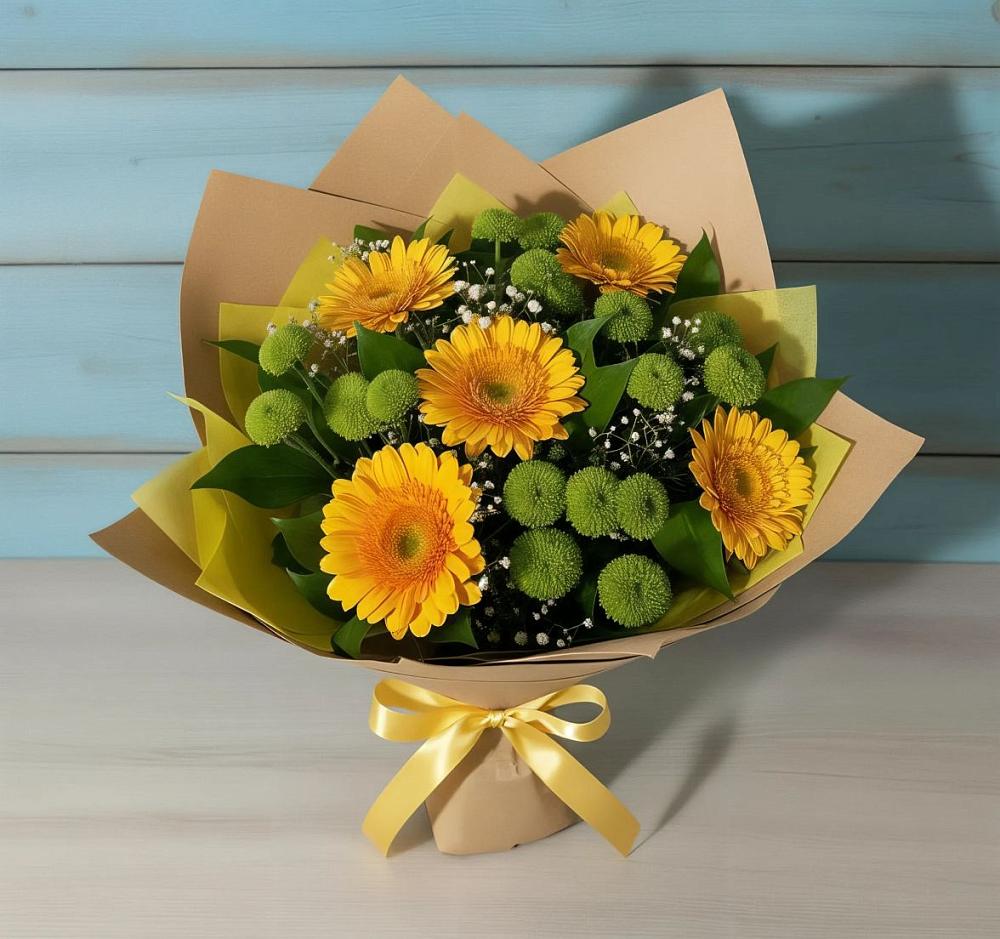 Букет цветов из: Герберы и Хризантемы в Залесный Казань