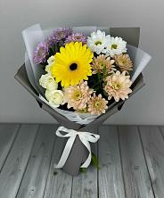 Букет цветов из:  Розы, Герберы и Хризантемы в Залесный Казань