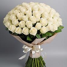 Букет 101 беля роза Белоснежка в Залесный Казань