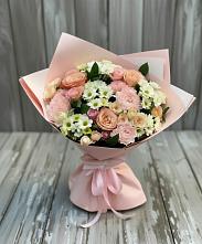 Букет цветов из:  Гвоздики, Розы и Хризантемы в Залесный Казань