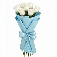 Букет 7 белых роз Проуд в Залесный Казань