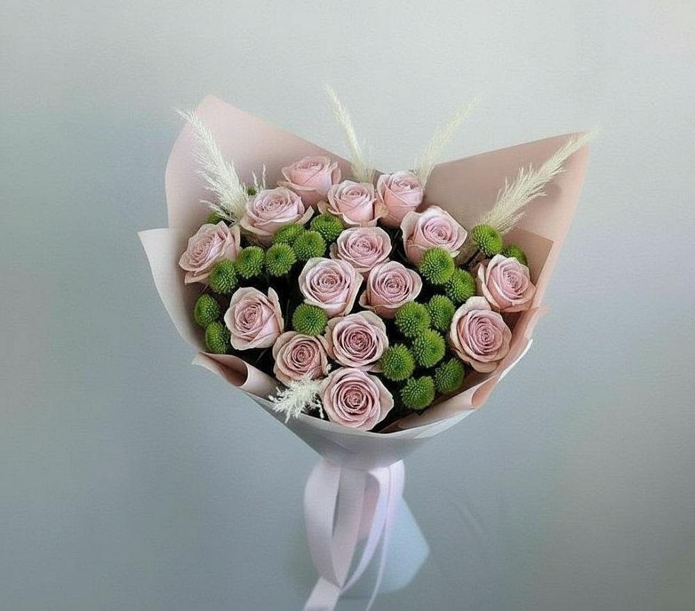 Букет цветов из: Розы и Хризантемы в Залесный Казань