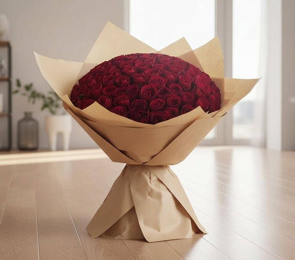 Букет 101 Красная роза в Залесный Казань