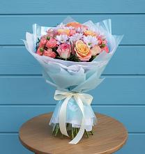 Букет цветов из:  Хризантемы и Розы в Залесный Казань